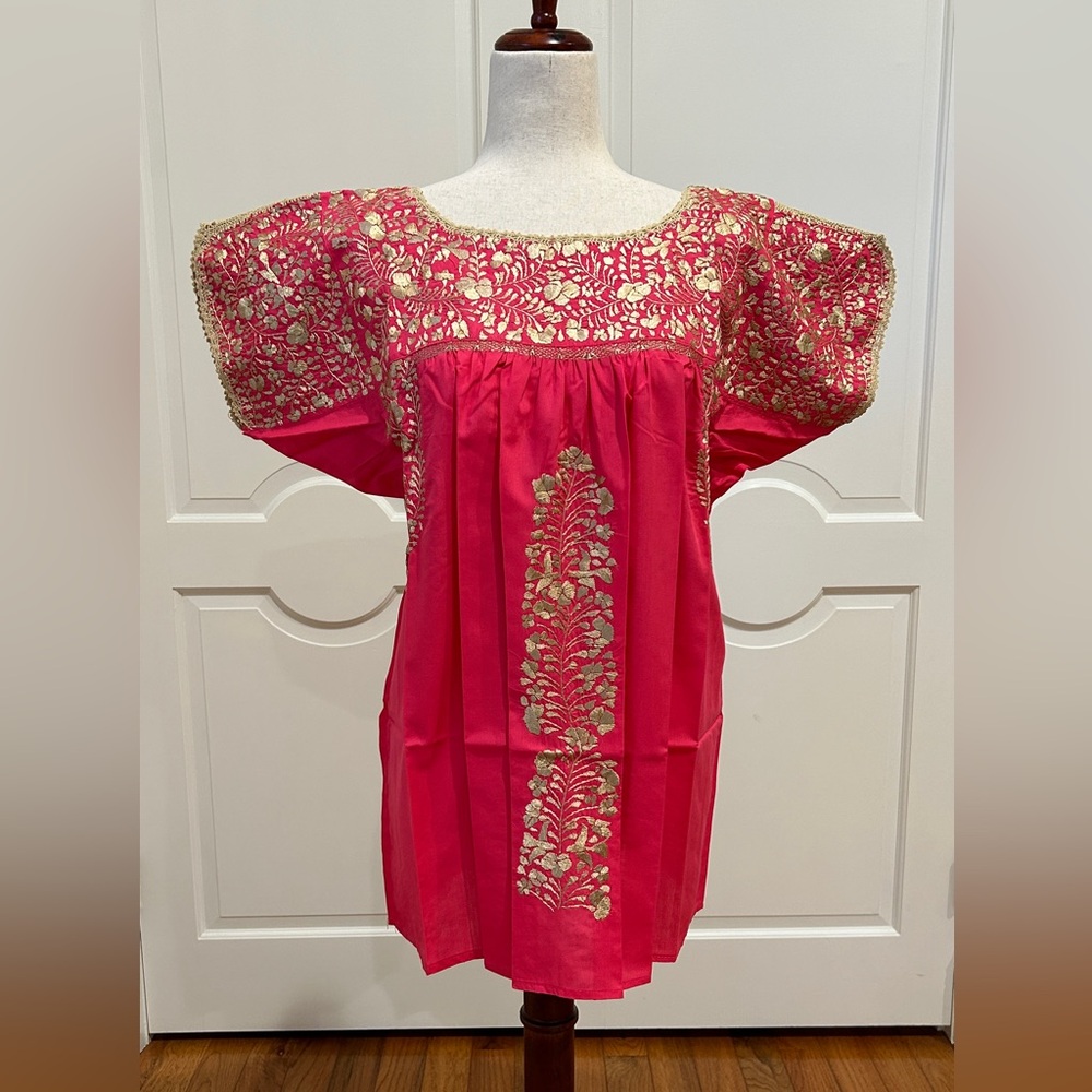Hand Made Embroidered San Antonino Blouse, Mexican top, S/M/L.